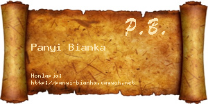 Panyi Bianka névjegykártya